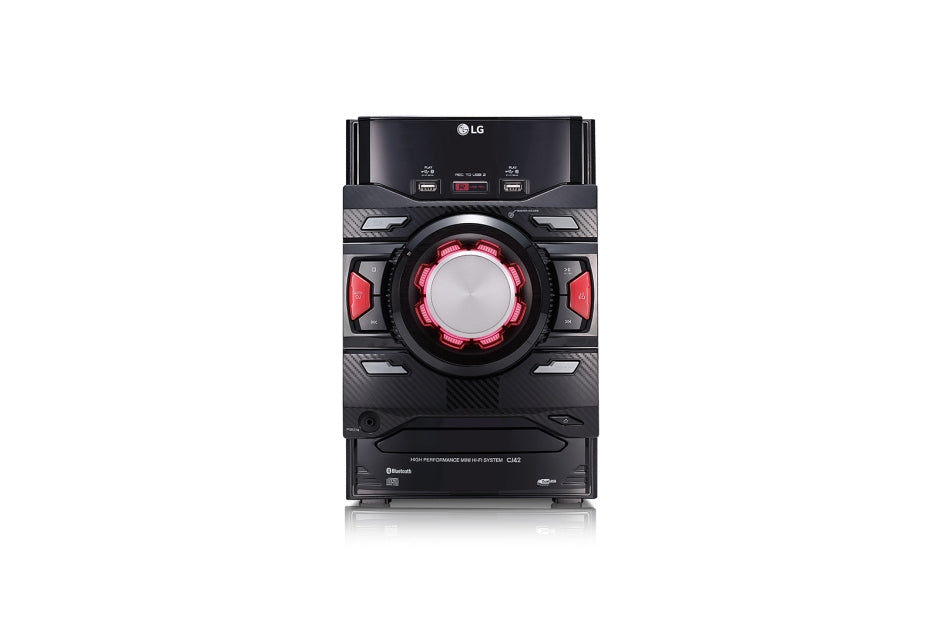 LG CJ42 sistemas de audio para el hogar Negro, Rojo Si 1 discos Frente