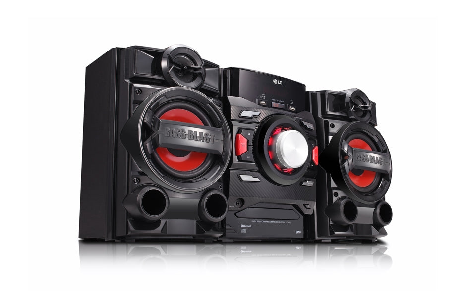LG CJ42 sistemas de audio para el hogar Negro, Rojo Si 1 discos Frente