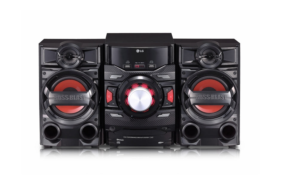 LG CJ42 sistemas de audio para el hogar Negro, Rojo Si 1 discos Frente