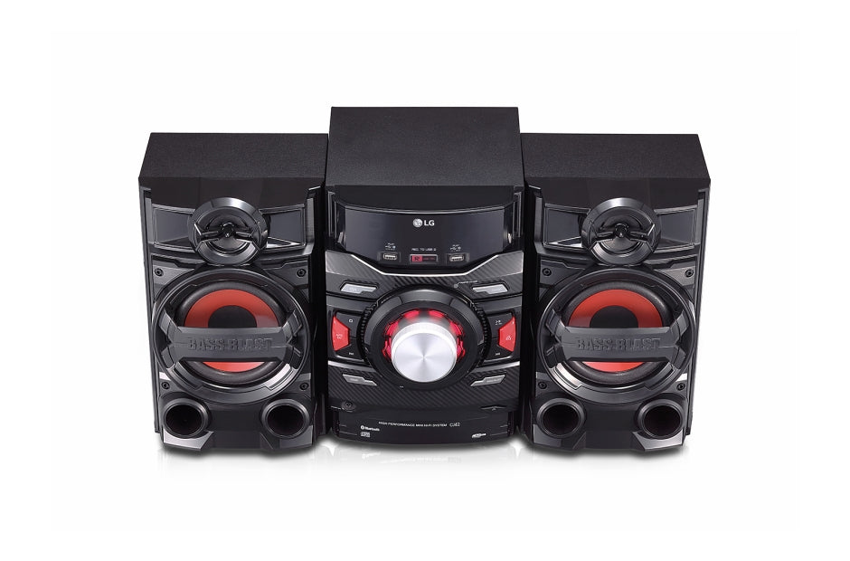 LG CJ42 sistemas de audio para el hogar Negro, Rojo Si 1 discos Frente