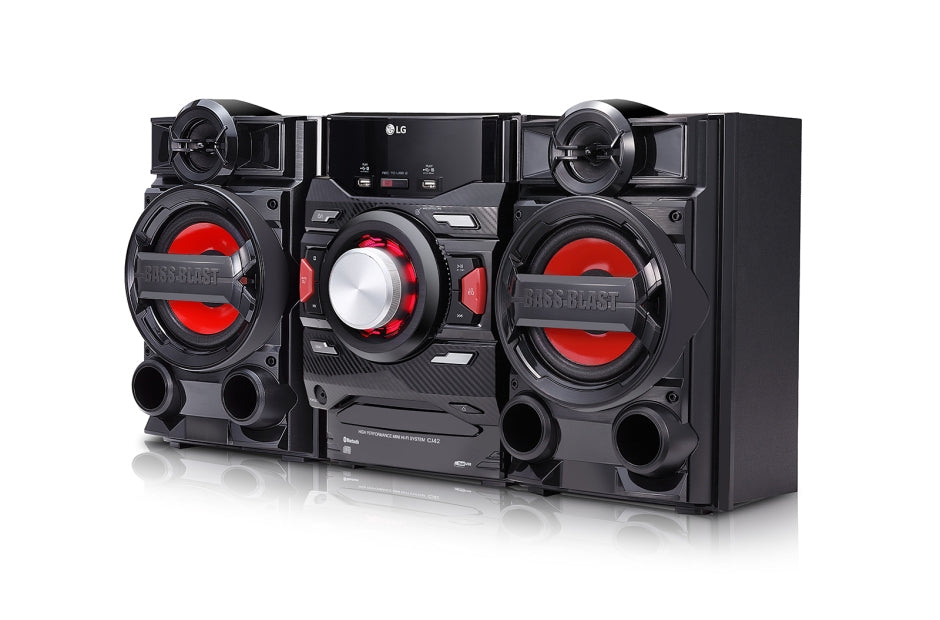 LG CJ42 sistemas de audio para el hogar Negro, Rojo Si 1 discos Frente