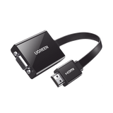 Adaptador HDMI a VGA / Resolución 1080P / Audio 3.5mm / Con Puerto Micro USB para Alimentación / Plug & Play / No Requiere Controlador / ABS / Flexible y Duradero