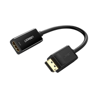 Ugreen 40363 adaptador de cable de vídeo 0,25 m DisplayPort HDMI Negro