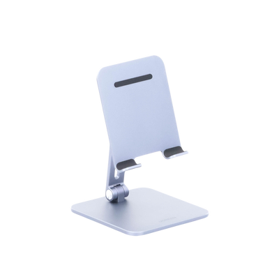 Soporte de Aluminio para IPad & Tablet | Plegable |Angulo Ajustable de 180° y 270° | Base Antideslizante | Protección  de Silicona | Amplia Compatibilidad con dispositivos de 7.9'' a 12.9'' | Aluminio Solido | Color Gris