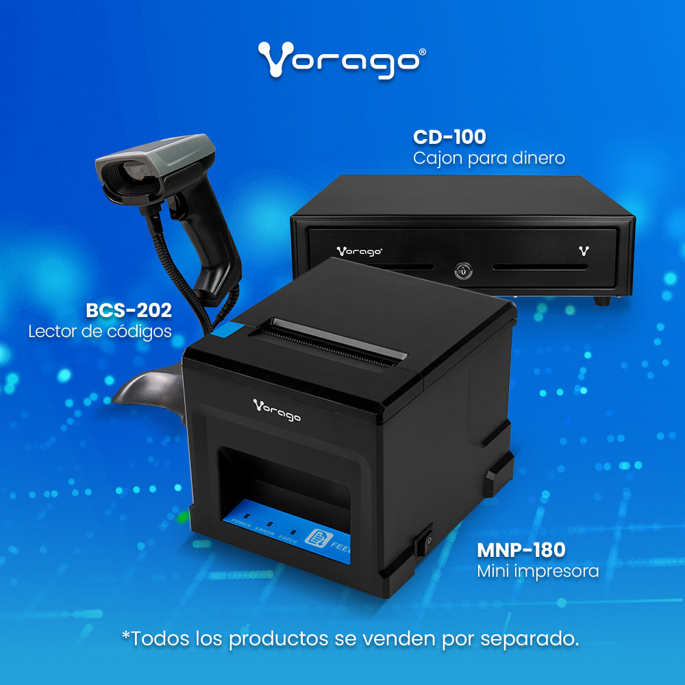 CAJON DE DINERO METAL VORAGO CD-100 5 BILLETES 8 MONEDAS RJ11