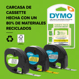 DYMO DYMO LetraTag Etiquetas de papel | Auténticas | Rollo de 12 mm x 4 m | Impresión en negro sobre etiquetas blancas | Etiquetas autoadhesivas multiuso para etiquetadoras LetraTag | 2 unidades Impresora