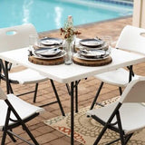 Lifetime 80273 mesa para exterior Negro, Blanco Forma cuadrada