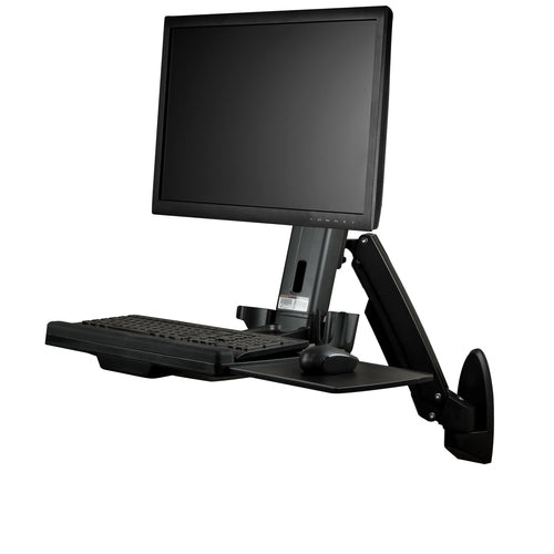 StarTech.com Estación de Trabajo de Pie y Sentado para Montaje en Pared - Para Un Monitor de hasta 24 Pulgadas - Escrito