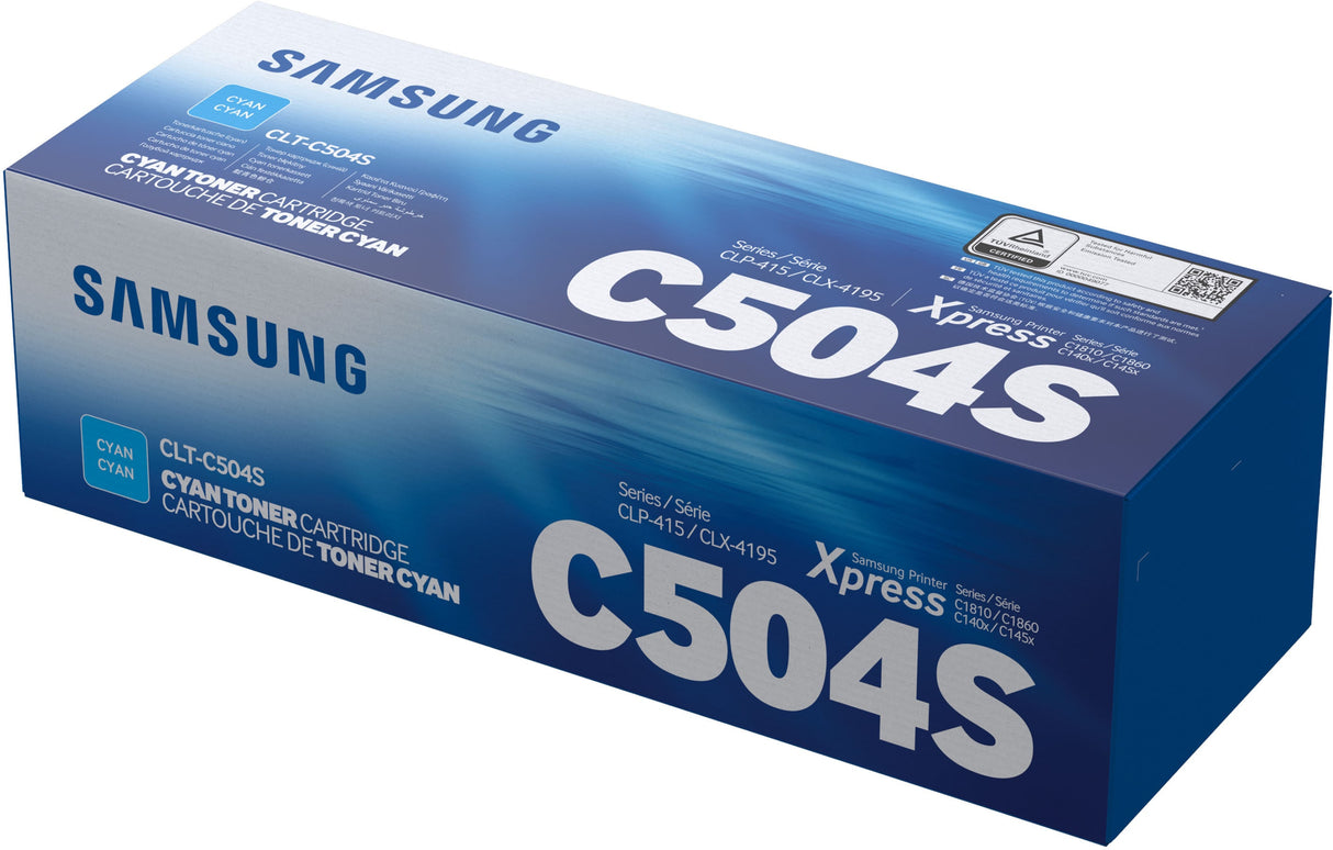 Samsung Cartucho de tóner CLT-C504S cian, 0 páginas, 1800 páginas, 1 pieza(s)