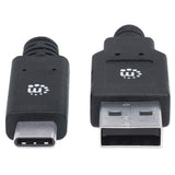 Manhattan Cable USB-C a USB-A, 2 m, macho a macho, 5 Gbps (USB 3.2 Gen1 / USB 3.0), 3 A (carga rápida), negro, garantía de por vida Cable USB 3.2 Gen 1 (3.1 Gen 1) USB C USB A Macho