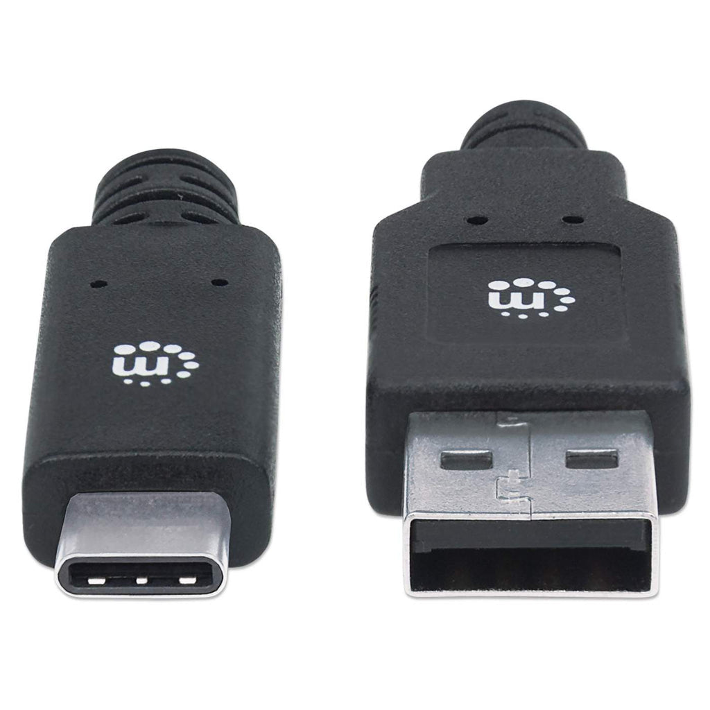 Manhattan Cable USB-C a USB-A, 2 m, macho a macho, 5 Gbps (USB 3.2 Gen1 / USB 3.0), 3 A (carga rápida), negro, garantía de por vida Cable USB 3.2 Gen 1 (3.1 Gen 1) USB C USB A Macho