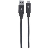 Manhattan Cable USB-C a USB-A, 2 m, macho a macho, 5 Gbps (USB 3.2 Gen1 / USB 3.0), 3 A (carga rápida), negro, garantía de por vida Cable USB 3.2 Gen 1 (3.1 Gen 1) USB C USB A Macho