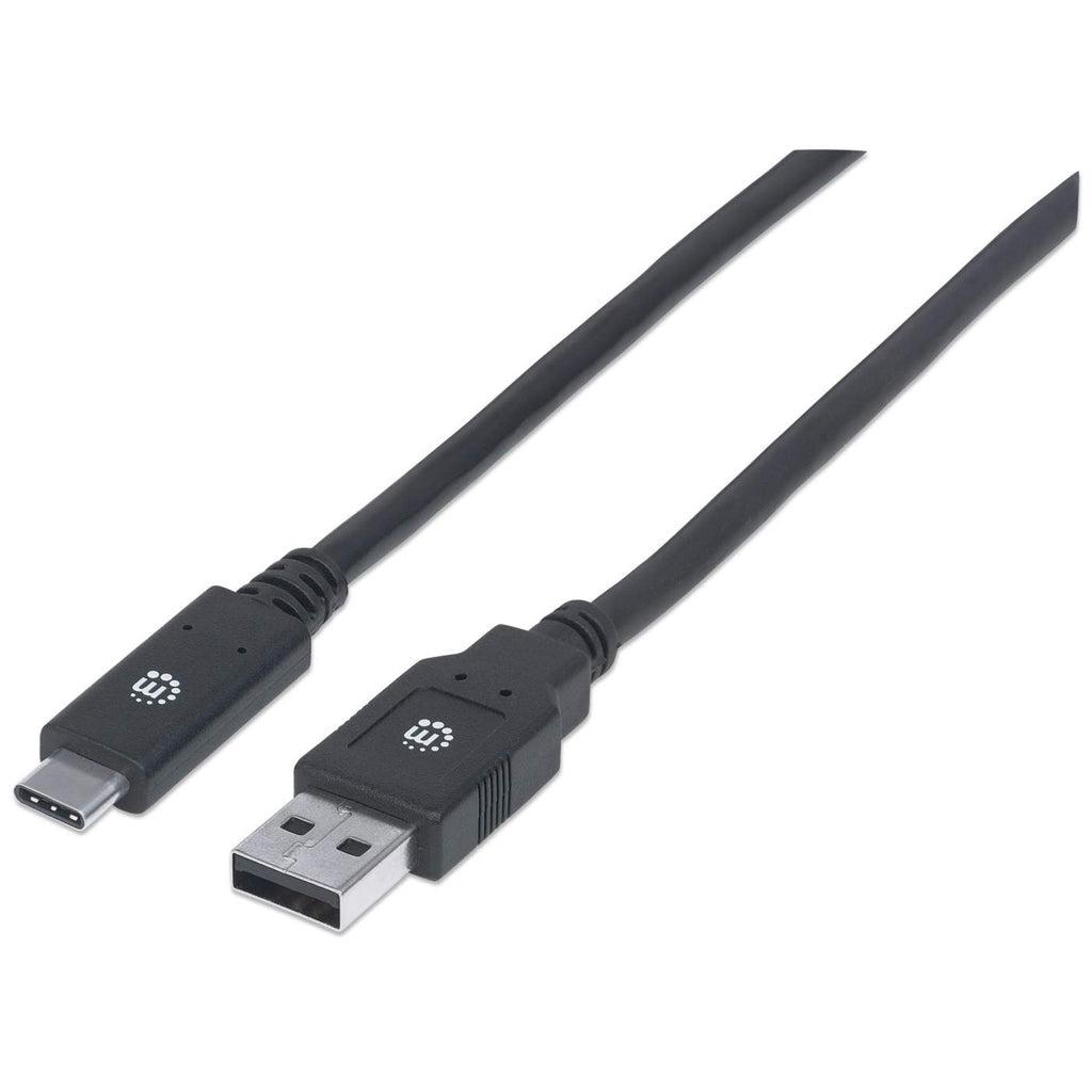 Manhattan Cable USB-C a USB-A, 2 m, macho a macho, 5 Gbps (USB 3.2 Gen1 / USB 3.0), 3 A (carga rápida), negro, garantía de por vida Cable USB 3.2 Gen 1 (3.1 Gen 1) USB C USB A Macho