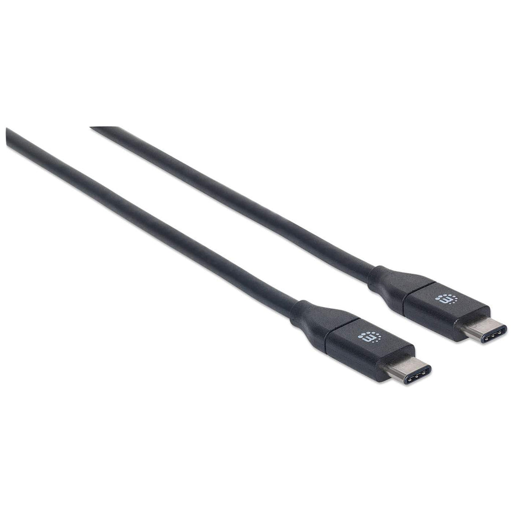 Manhattan Cable USB-C a USB-C, 50 cm, macho a macho, 10 Gbps (USB 3.2 Gen 2 / USB 3.1), 3 A (carga rápida), negro, garantía de por vida, equivalente a USB31CC50CM Cable USB 3.2 Gen 2 (3.1 Gen 2) USB C USB C Macho