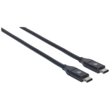 Manhattan Cable USB-C a USB-C, 50 cm, macho a macho, 10 Gbps (USB 3.2 Gen 2 / USB 3.1), 3 A (carga rápida), negro, garantía de por vida, equivalente a USB31CC50CM Cable USB 3.2 Gen 2 (3.1 Gen 2) USB C USB C Macho