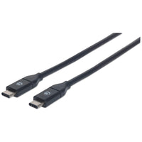 Manhattan Cable USB-C a USB-C, 50 cm, macho a macho, 10 Gbps (USB 3.2 Gen 2 / USB 3.1), 3 A (carga rápida), negro, garantía de por vida, equivalente a USB31CC50CM Cable USB 3.2 Gen 2 (3.1 Gen 2) USB C USB C Macho