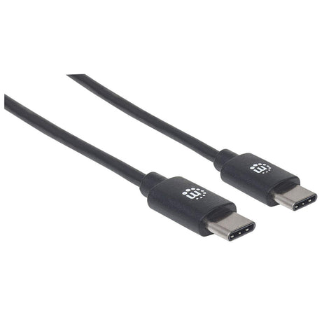 Manhattan Cable USB-C a USB-C, 3 m, macho a macho, 480 Mbps (USB 2.0), negro, garantía de por vida, equivalente a USB2CC3M Cable USB 2.0 USB C USB C Macho