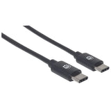 Manhattan Cable USB-C a USB-C, 1 m, macho a macho, 480 Mbps (USB 2.0), 3 A (carga rápida), negro, garantía de por vida, equivalente a USB2CC1M Cable USB 2.0 USB C USB C Macho