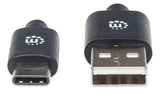 Manhattan Cable USB-C a USB-A, 3 m, macho a macho, 480 Mbps (USB 2.0), negro, garantía de por vida Cable USB 2.0 USB C USB A Macho
