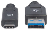 Manhattan Cable USB-C a USB-A, 3 m, macho a macho, 5 Gbps (USB 3.2 Gen1 / USB 3.0), 3 A (carga rápida), negro, garantía de por vida Cable USB 3.2 Gen 1 (3.1 Gen 1) USB C USB A Macho