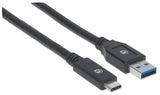 Manhattan Cable USB-C a USB-A, 3 m, macho a macho, 5 Gbps (USB 3.2 Gen1 / USB 3.0), 3 A (carga rápida), negro, garantía 