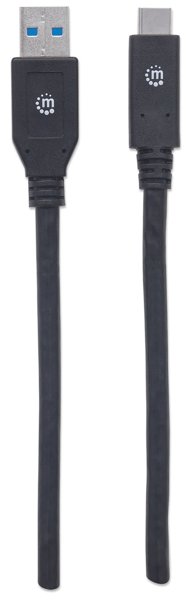 Manhattan Cable USB-C a USB-A, 3 m, macho a macho, 5 Gbps (USB 3.2 Gen1 / USB 3.0), 3 A (carga rápida), negro, garantía de por vida Cable USB 3.2 Gen 1 (3.1 Gen 1) USB C USB A Macho