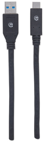 Manhattan Cable USB-C a USB-A, 3 m, macho a macho, 5 Gbps (USB 3.2 Gen1 / USB 3.0), 3 A (carga rápida), negro, garantía 