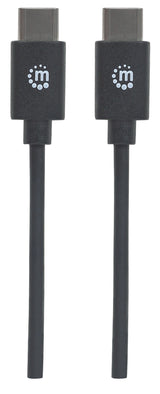 Manhattan Cable USB-C a USB-C, 2 m, macho a macho, 480 Mbps (USB 2.0), 3 A, negro, garantía de por vida, equivalente a USB2CC2M Cable USB 2.0 USB C USB C Macho