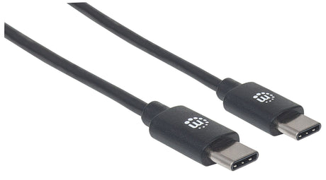 Manhattan Cable USB-C a USB-C, 2 m, macho a macho, 480 Mbps (USB 2.0), 3 A, negro, garantía de por vida, equivalente a USB2CC2M Cable USB 2.0 USB C USB C Macho