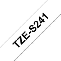 CINTA BROTHER TZES241G LAMINADA SÚPER ADHESIVA TEXTO NEGRO FONDO BLANCO 18MMX8M
