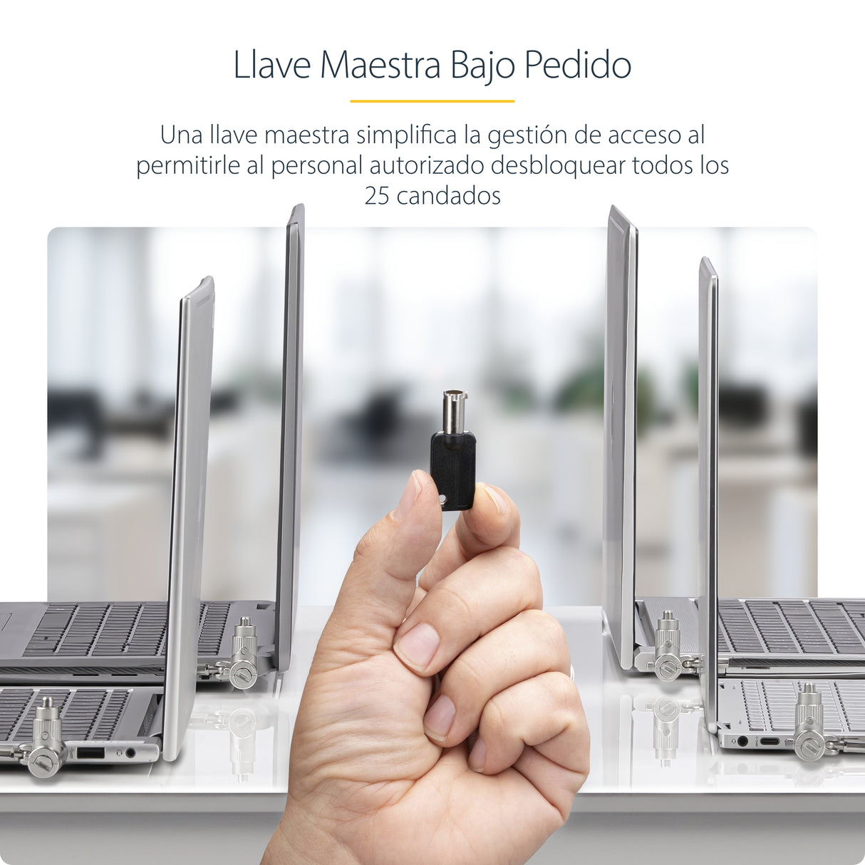 StarTech.com Paquete de 25 Candados Universales Noble/Noble Wedge&amp;reg;/K-Slot con Llave para Portátil - Cables de Se