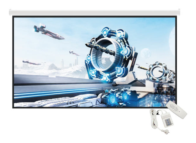 Klip Xtreme KPS-513 pantalla de proyección 3.05 m (120") 16:9, Motorizado, 148 cm, Blanco mate