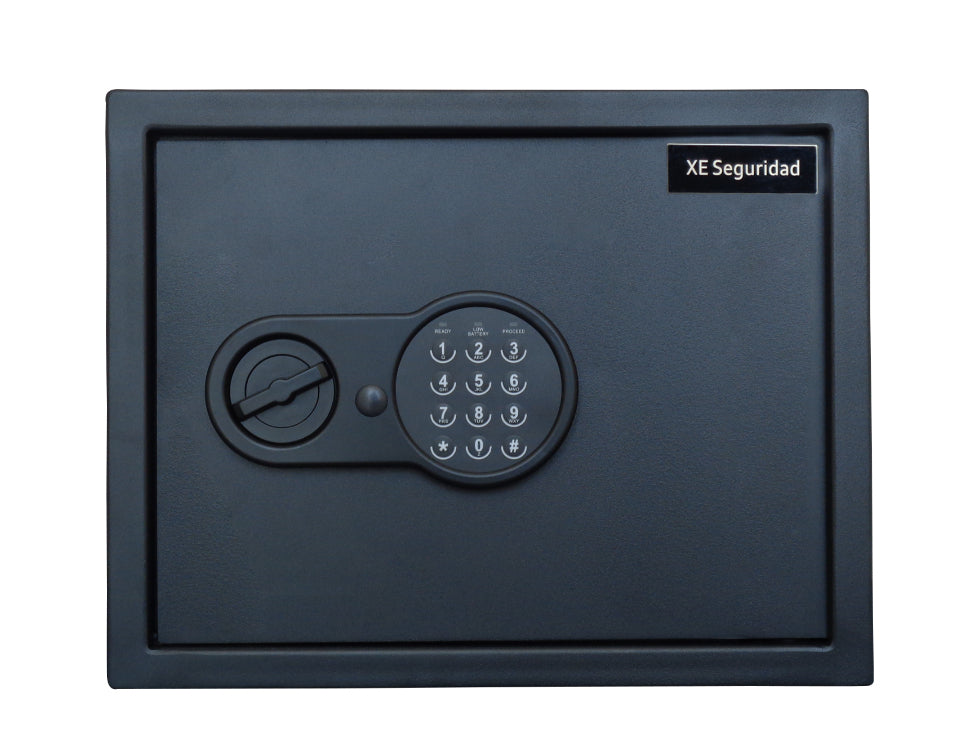 XE Seguridad CFD-30 caja fuerte Caja fuerte portátil Negro, Cerradura con combinación, Llave, Piso/pared