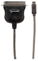 Manhattan Convertidor para Impresora USB-C Full Speed a Paralelo Cen36 USB-C Macho a Cen36 Hembra, 1 m (3 ft.), Negro Cable Negro USB-C Cen36 1 m