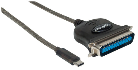 Manhattan Convertidor para Impresora USB-C Full Speed a Paralelo Cen36 USB-C Macho a Cen36 Hembra, 1 m (3 ft.), Negro Cable Negro USB-C Cen36 1 m