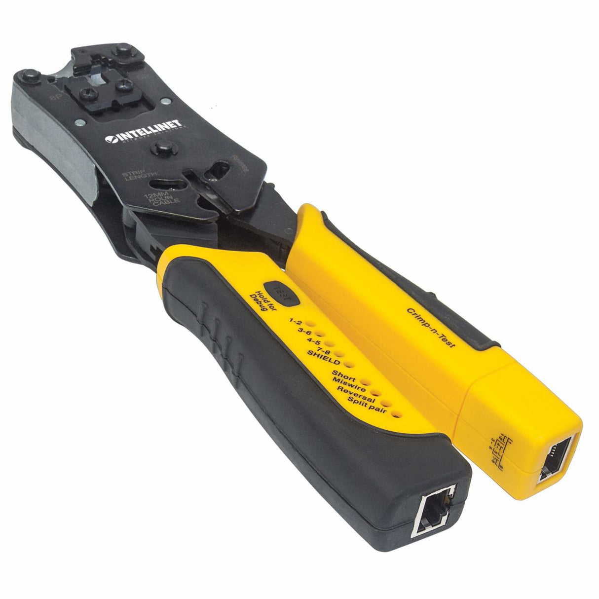 Intellinet Pinza Crimpeadora Universal de Plugs Modulares y Probador de Cables crimpadoras 80 mm 220 mm 25 mm 513 g