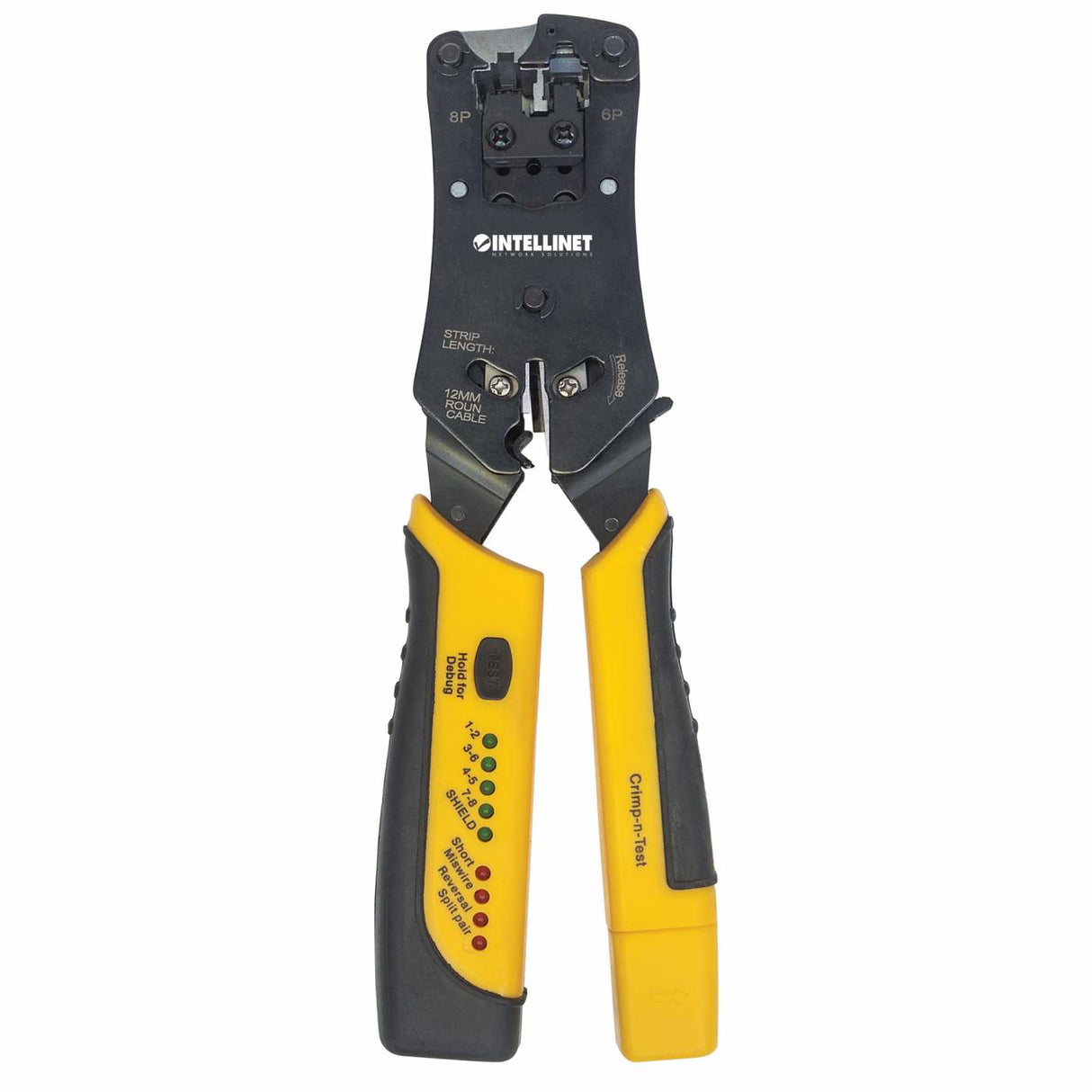 Intellinet Pinza Crimpeadora Universal de Plugs Modulares y Probador de Cables crimpadoras 80 mm 220 mm 25 mm 513 g