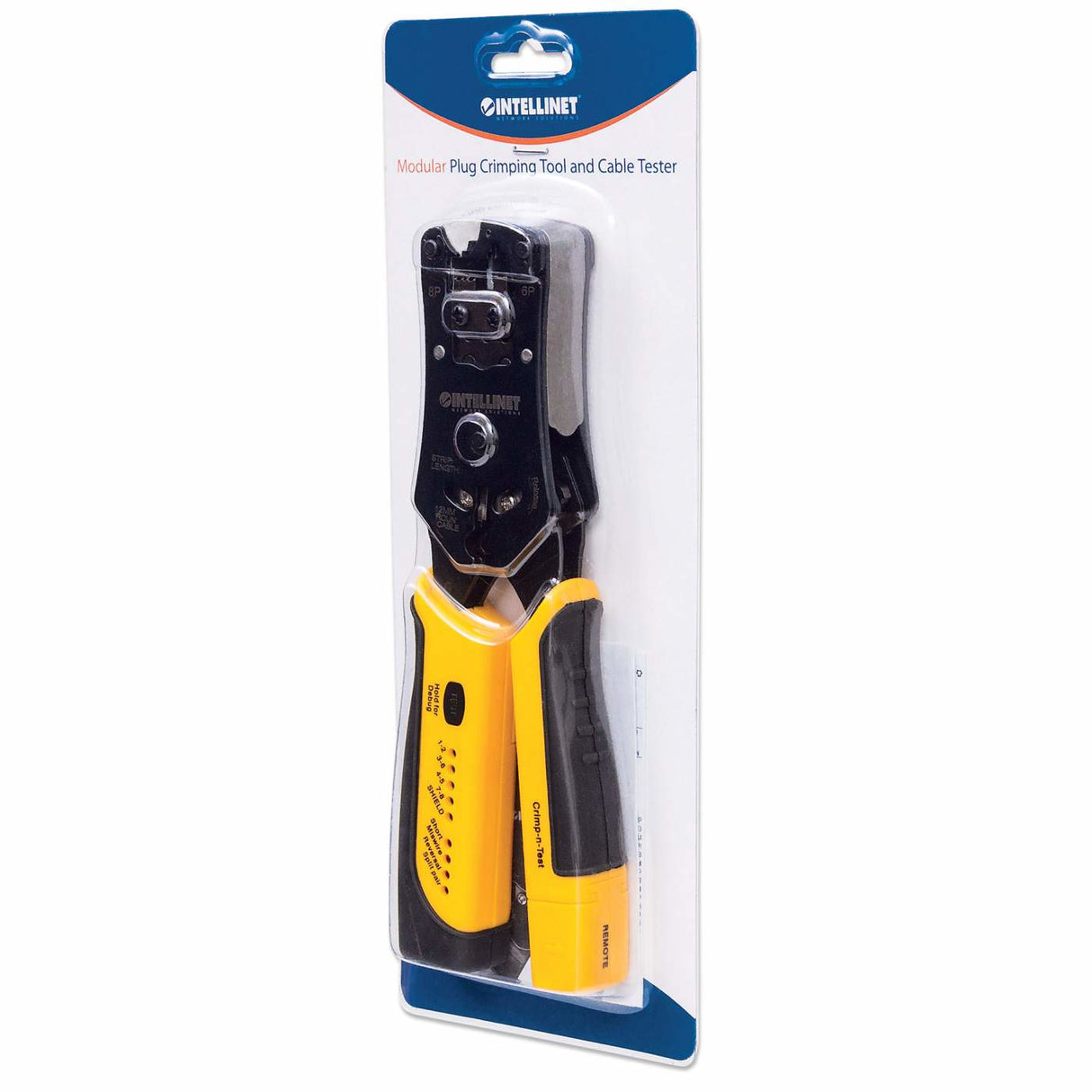 Intellinet Pinza Crimpeadora Universal de Plugs Modulares y Probador de Cables crimpadoras 80 mm 220 mm 25 mm 513 g