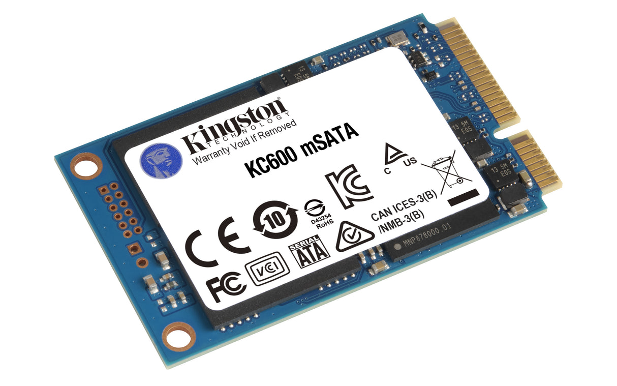 Kingston Technology Disco SSD KC600 SATA3 mSATA de 512 G unidades internas de estado sólido 256-bit AES-XTS 512 GB mSATA Serial ATA III