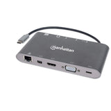 Manhattan Docking Station USB-C SuperVelocidad 7 en 1 Laptop Alámbrico USB 3.2 Gen 1 (3.1 Gen 1) Type-C 3 1