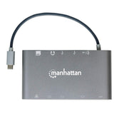 Manhattan Docking Station USB-C SuperVelocidad 7 en 1 Laptop Alámbrico USB 3.2 Gen 1 (3.1 Gen 1) Type-C 3 1