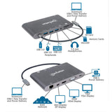 Manhattan Docking Station USB-C SuperVelocidad 7 en 1 Laptop Alámbrico USB 3.2 Gen 1 (3.1 Gen 1) Type-C 3 1