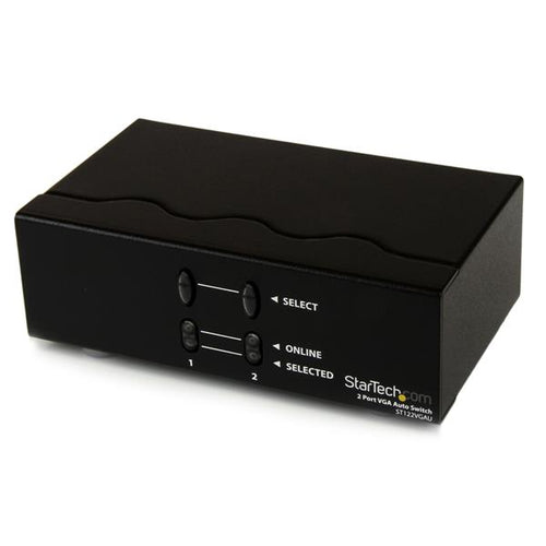 StarTech.com Conmutador Automático de Vídeo VGA de 2 puertos - Switch Selector de Dos Salidas Divisores de vídeo 2 VGA N