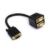 StarTech.com Cable de 30cm Duplicador Divisor de Vídeo VGA de 2 puertos Salidas Compacto - Bifurcador Cable 0,3 m VGA (D-Sub) 2 x VGA (D-Sub) Macho