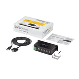 StarTech.com Hub Industrial de 7 Puertos USB 2.0 con Protección Antiestática ESD y Protección de Picos de 350W hubs de interfaz USB 2.0 Type-B USB 2.0 7 7