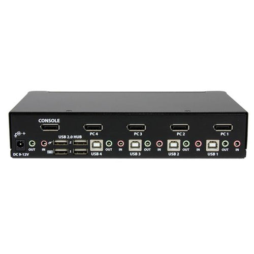 StarTech.com Conmutador Switch KVM 4 puertos Vídeo DisplayPort DP Hub Concentrador USB 2.0 Audio - 2560x1600 Interruptor