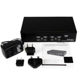 StarTech.com Conmutador Switch KVM 4 puertos Vídeo DisplayPort DP Hub Concentrador USB 2.0 Audio - 2560x1600 Interruptor