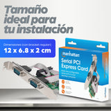 Manhattan Tarjeta Serial PCI Express tarjetas y adaptadores de interfaz PCIe De serie 2 Si