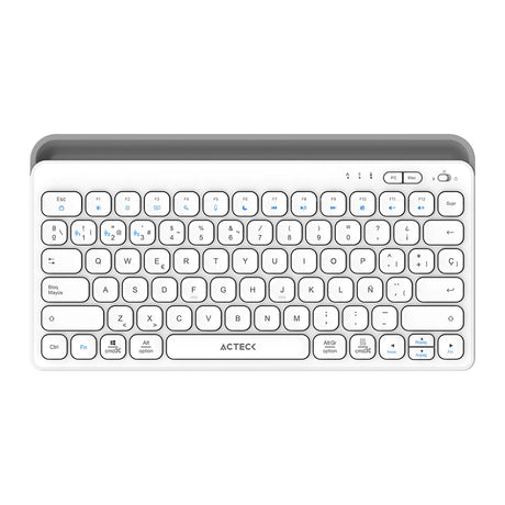 Acteck Inspire Trek TI737 teclado Universal RF inalámbrico + bluetooth Español Gris, Blanco, Interruptor de membrana