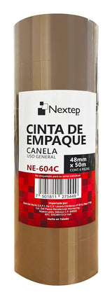 Nextep NE-604C cinta adhesiva 50 m Marrón 6 pieza(s)